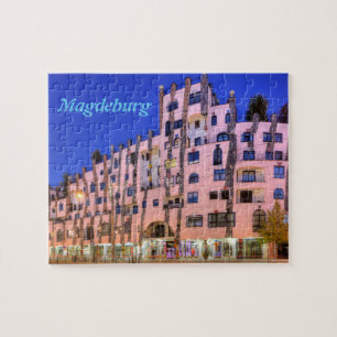 Puzzle Hundertwasser en la foto de Magdeburgo