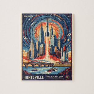 Puzzle Huntsville Alabama Ciudad del Cohete Futurista Esp