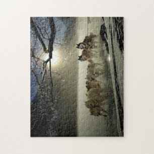 Puzzle Huskies In The Snow