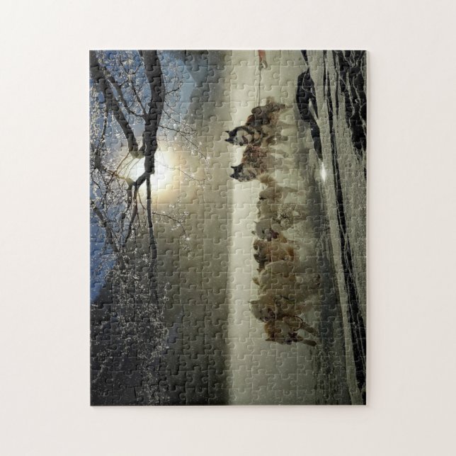 Puzzle Huskies In The Snow (Vertical)