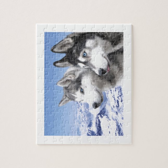 Puzzle Huskies siberianos (Vertical)