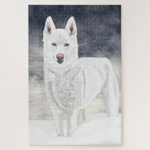 Puzzle Husky blanco