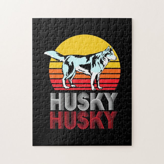 Puzzle Husky Siberian Retro Vintage (Vertical)