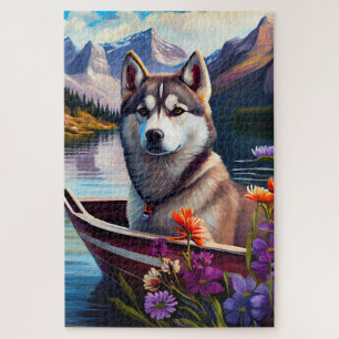 Puzzle Husky Siberiano en una Paleta: Una Aventura Escéni