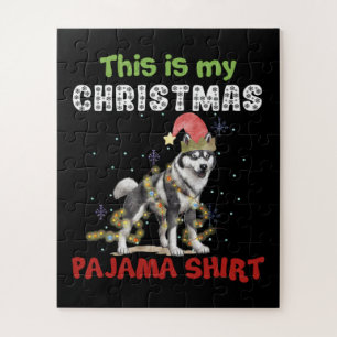 Puzzle Husky Siberiano Este Es Mi Navidad Pajama Xmas
