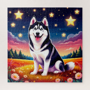 Puzzle Husky siberiano juguetón