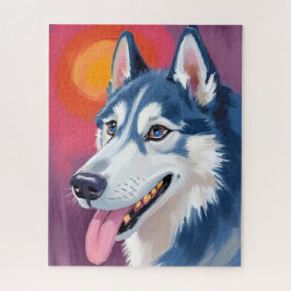 Puzzle Husky siberiano | Pintura de retrato de perro