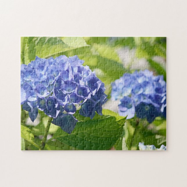 Puzzle Hydrangea azul floral (Horizontal)