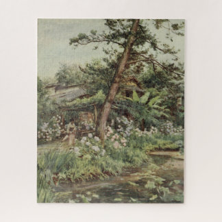 Puzzle Hydrangeas en jardín de té en Nichi Otani