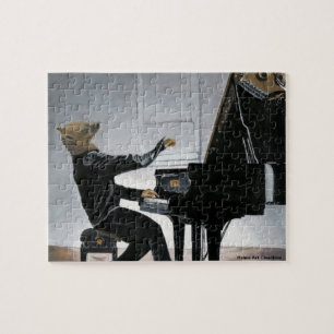 Puzzle Hyena Piano Music Player Fantasy Art Pequeño rompe