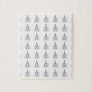 Puzzle I am blind as a bat eye chart