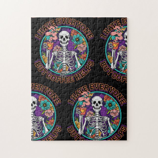 Puzzle I Hate Everyone Coffee Helps Coffee Lover Gifts  (Vertical)