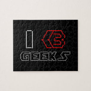 Puzzle I Heart Geeks ASCII ART