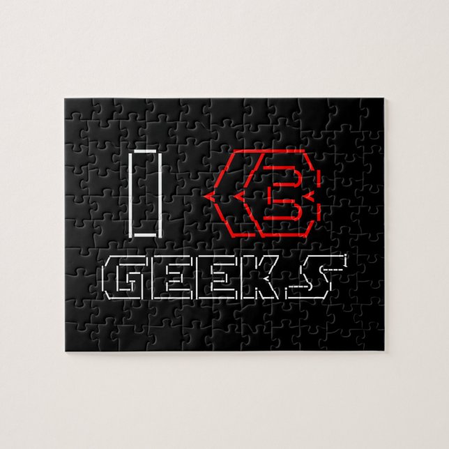 Puzzle I Heart Geeks ASCII ART (Horizontal)