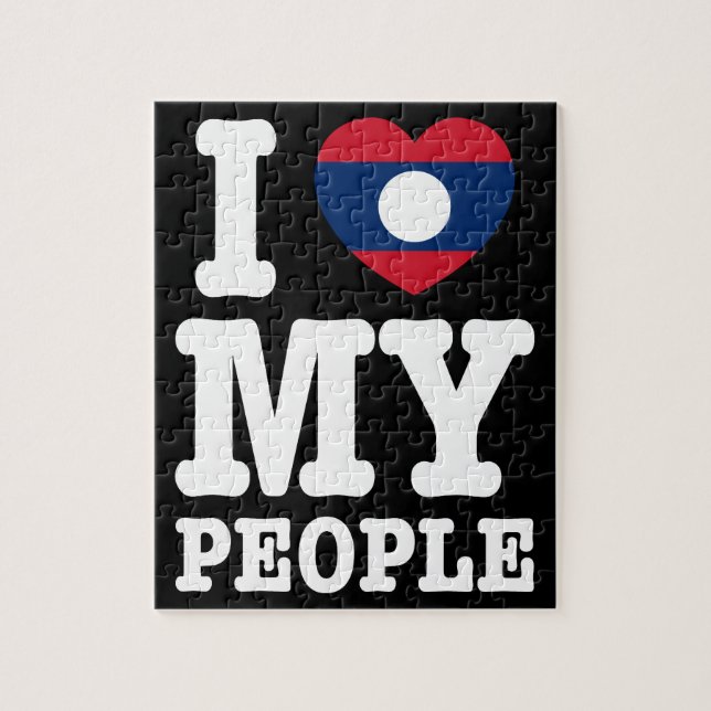 Puzzle I Heart (Love) My Lao People (Vertical)