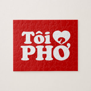Puzzle I Heart (Love) Pho (Tôi + PHỞ) Idioma Vietnamita