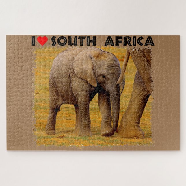 Puzzle I Heart South Africa Elephant Calf (Horizontal)