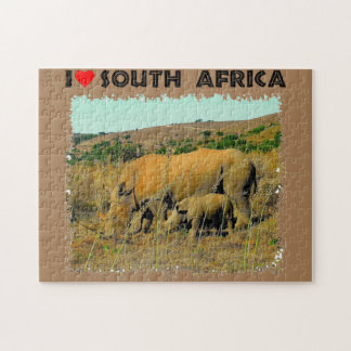 Puzzle I Heart South Africa Rhino amongst the reeds