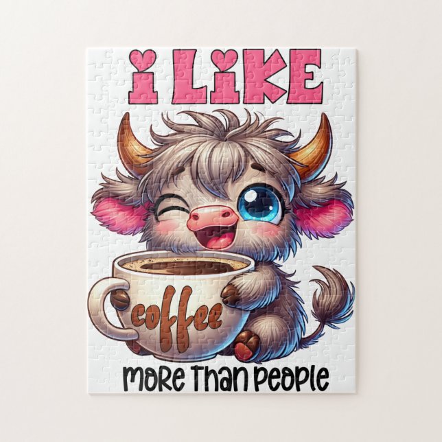 Puzzle I Like Coffee More Than People  (Vertical)