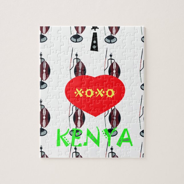 Puzzle I Love Kenya XOXO (Vertical)