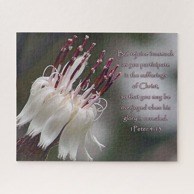 Puzzle I Peter 4:13 Floral Inspiradora (Horizontal)