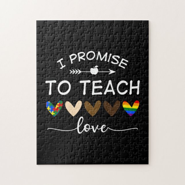 Puzzle I Promise To Teach Love Autism African LGBT Pride (Vertical)