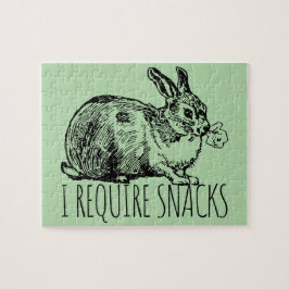 Puzzle I Require Snacks Cute Bunny Rabbit