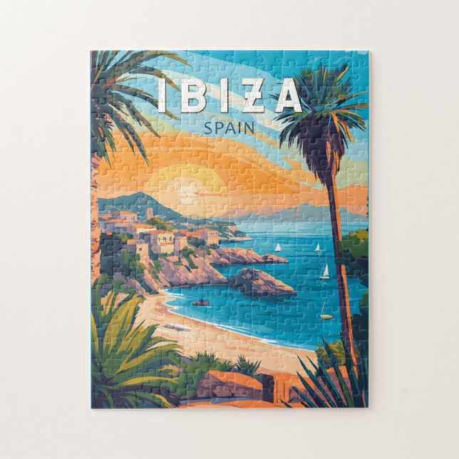 Puzzle Ibiza España Viaje de arte Vintage (Vertical)