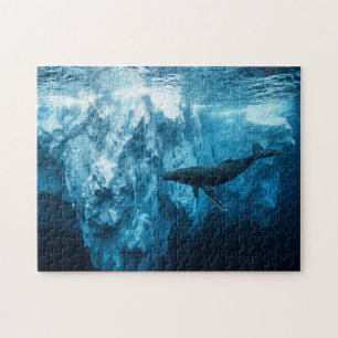 Puzzle Iceberg submarino y una ballena jorobada