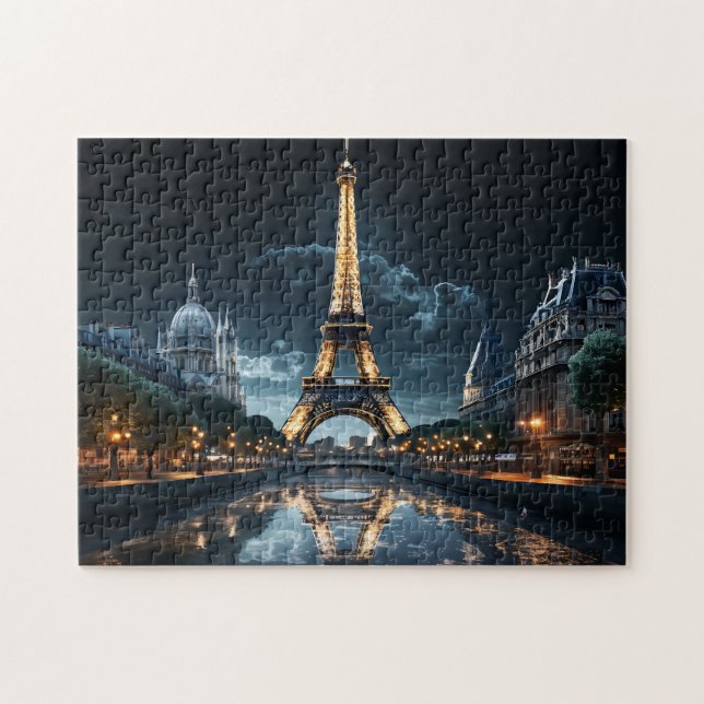Puzzle Icónico París emblemático Torre Eiffel y río Sena (Horizontal)