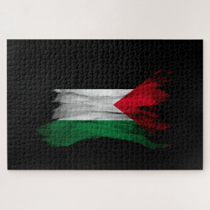Puzzle Icono de pincel de bandera de Palestina, bandera n