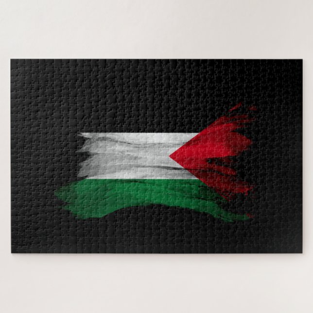Puzzle Icono de pincel de bandera de Palestina, bandera n (Horizontal)