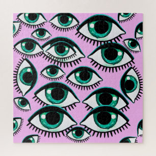 Puzzle Icono de resumen de ojos de montaña