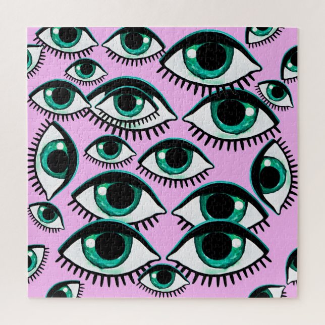 Puzzle Icono de resumen de ojos de montaña (Vertical)