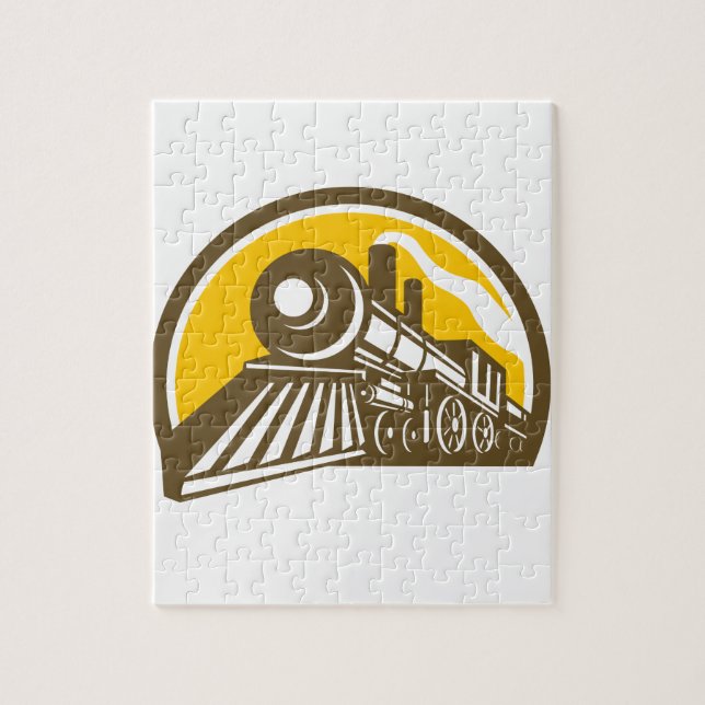 Puzzle Icono del tren de la locomotora de vapor (Vertical)