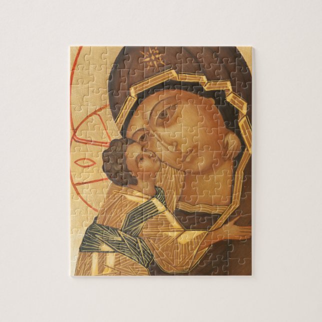 Puzzle Icono ortodoxo del Virgen María y del bebé Jesús (Vertical)