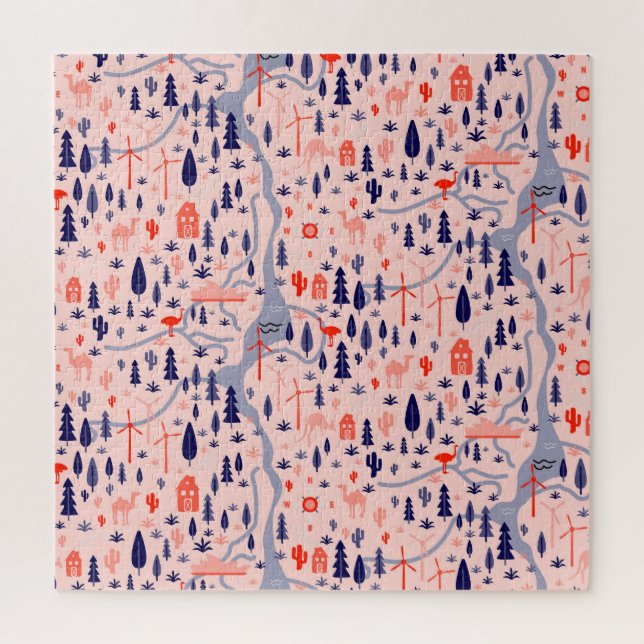 Puzzle Iconos australianos, patrón decorativo impecable. (Vertical)