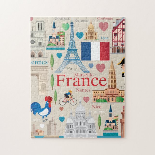 Puzzle Iconos lindos de Francia (Vertical)