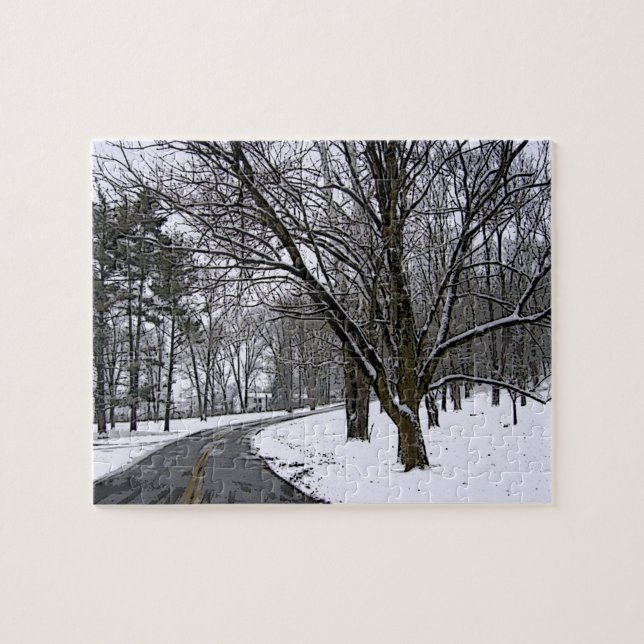Puzzle Icy Deserted Road (Horizontal)