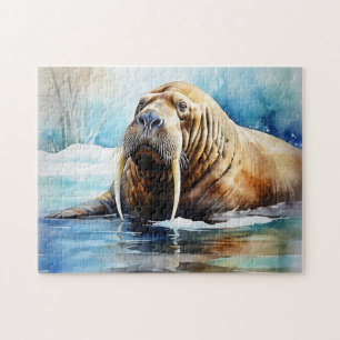 Puzzle Icy Water Walrus Serene