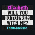 Puzzle Idea de Promposal de la diversión blanco y negro<br><div class="desc">Cree sus propios colores de texto preferidos con este rompecabezas promposal de la raya blanco y negro clásica.</div>