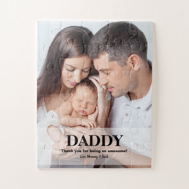 Puzzle Idea de regalo del día del padre foto personalizad (Vertical)