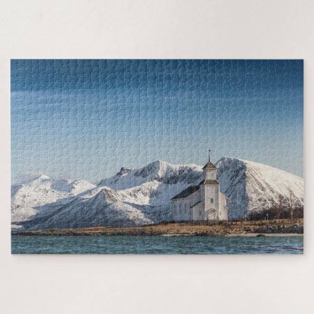 Puzzle Iglesia de Lofoten de Noruega (Horizontal)