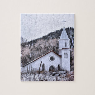 Puzzle Iglesia de pequeño pueblo montañoso - 8x10 - 110 p