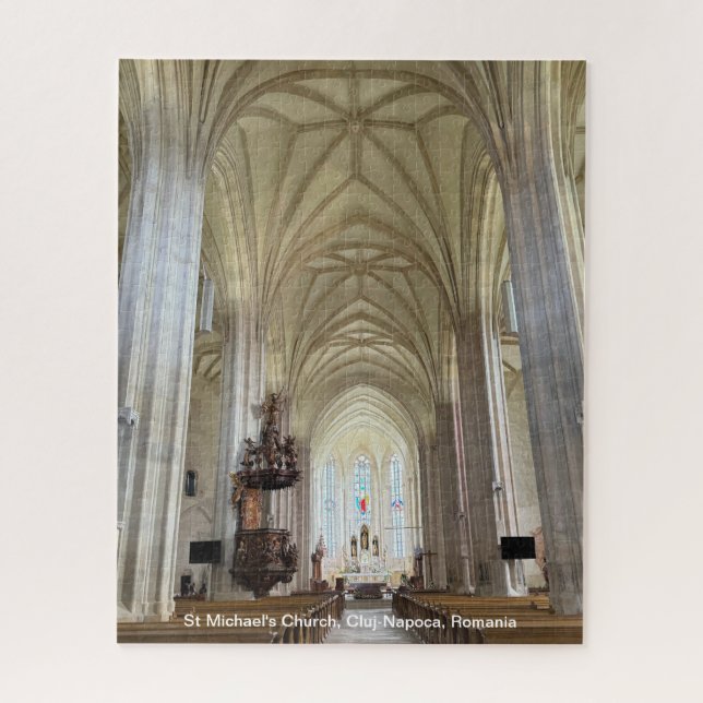 Puzzle Iglesia de San Miguel, Cluj-Napoca, Rumania, en un (Vertical)