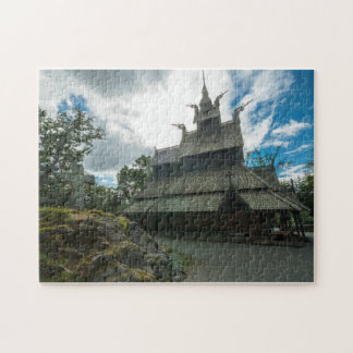Puzzle Iglesia del bastón de Fantoft, Bergen, Noruega
