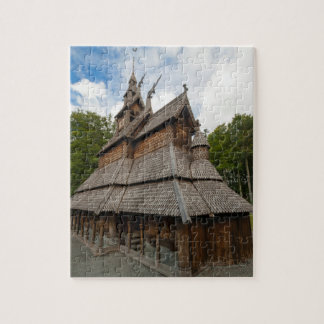 Puzzle Iglesia del bastón de Fantoft en Bergen, Noruega