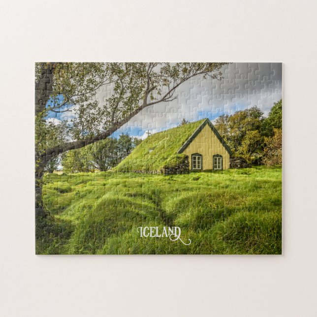 Puzzle Iglesia del Turf de Islandia (Horizontal)