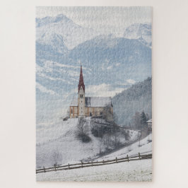 Puzzle Iglesia en un paisaje alpino del invierno