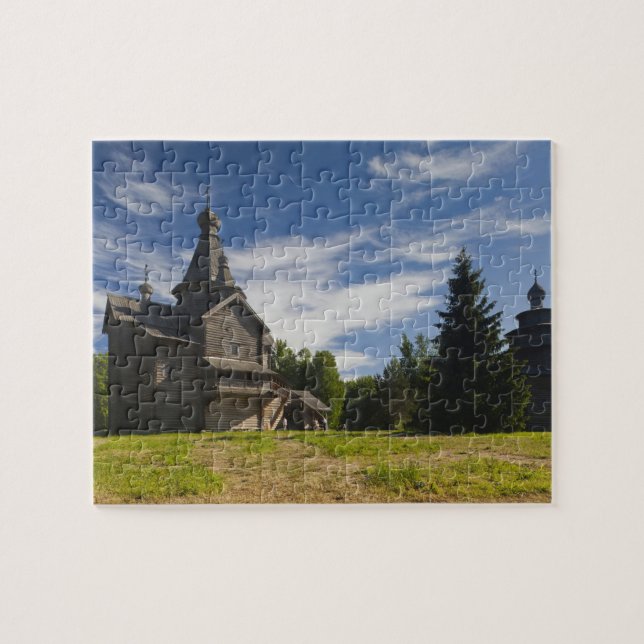 Puzzle Iglesia ortodoxa rusa de madera tradicional (Horizontal)
